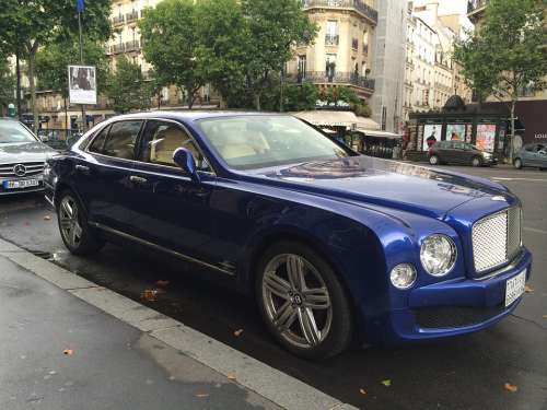 Bentley Car Blue Paris Saint-Germain France