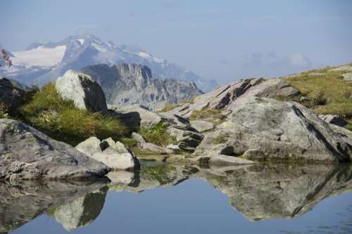 Bergsee Rock Mirroring Foresight Leglerhütte