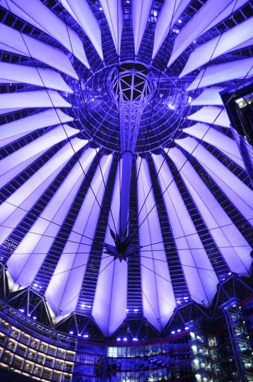 Berlin Blue Roof Sony Center Modern Architecture