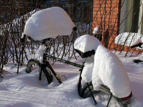Bicycle Snow Cover Winter