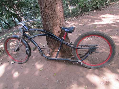 Bicycle Bike Vintage Old Red Black Dandeli India