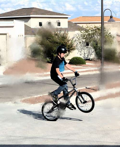 Bicycle Bike Wheelies Trick Stunt Shadow