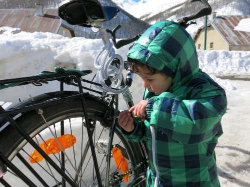Bike Child Bicycle Repair Unusual Kid