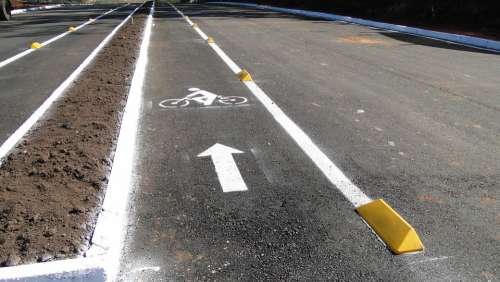 Bike Path Asphalt Traffic Signal Road Sign