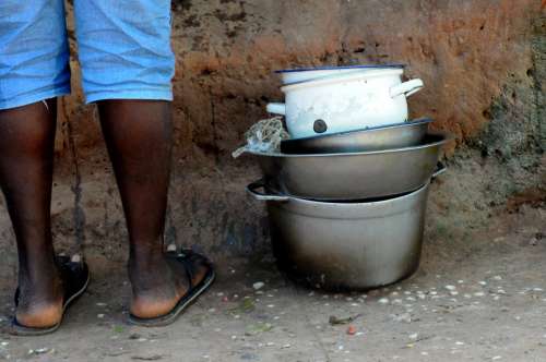 Black Dishes Dirty Bowl Lunch Poverty African