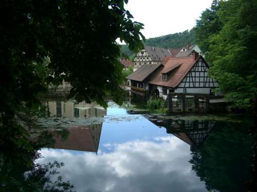 Blautopf Mirroring Water Blaubeuren Truss Nave