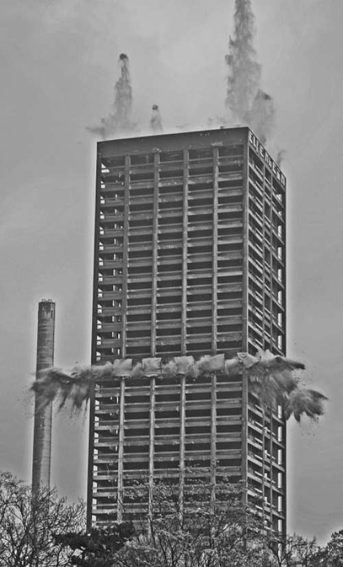 Blowing Up Afe Tower Frankfurt Demolition Explosion