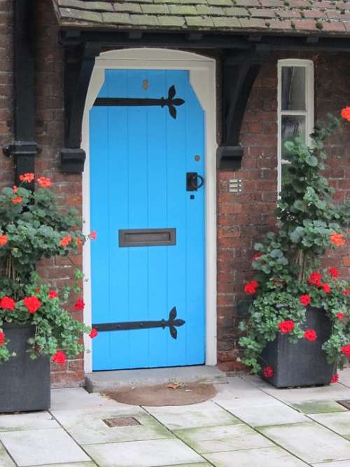 Blue Door Roses Stone Architecture London