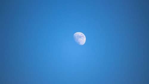 Blue Moon Sky Telephoto At Dusk