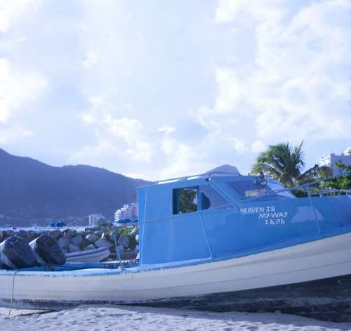 Boat Blue Sand Sea Tourism Ship