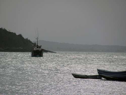 Boat Cove Eventide Mar Horizon Beira Mar Litoral