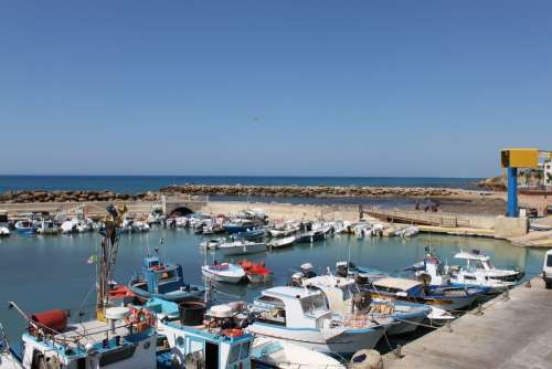 Boats In The Port The Mediterranean Sea Sicily Italy