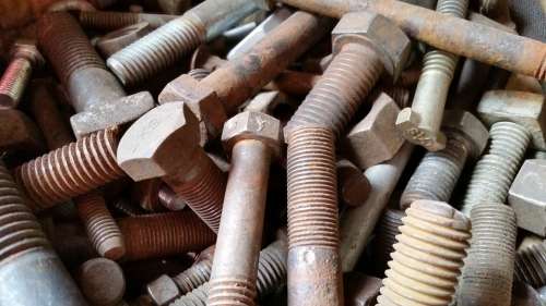 Bolt Rusty Metal Old Iron Steel Industrial Screw