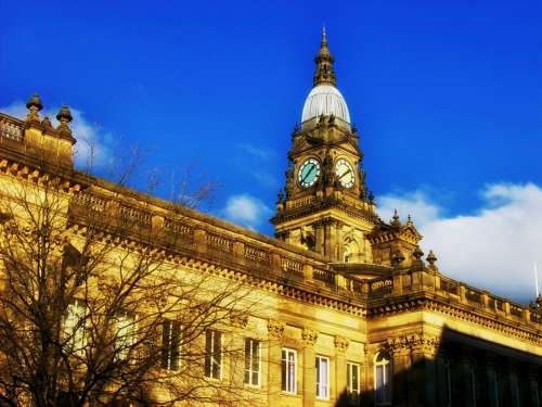 Bolton England Town Hall Building Architecture Sky