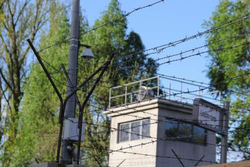 Border Barbed Wire Gdr German Tower Closed