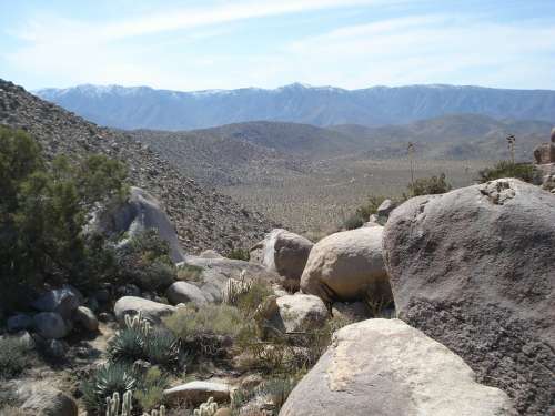 Borrego California Desert Rocks Landscape America