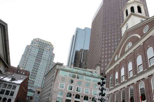 Boston City Cityscape Massachusets Buildings Tall