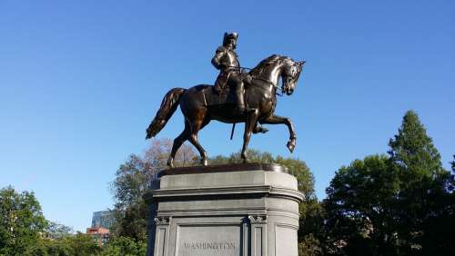 Boston Washington Statue Common Horse Landmark