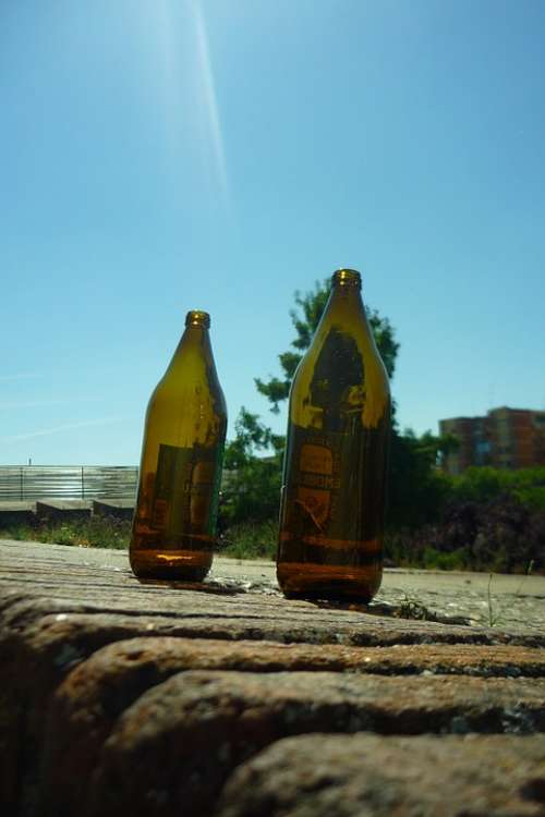 Bottles Beer Helmets Alcohol Glass Trash