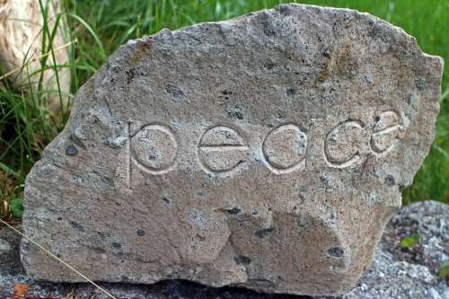 Boulders Engraving Deco Garden Design Stone Rocks