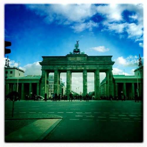Brandenburg Gate Berlin Sky Grunge History Germany