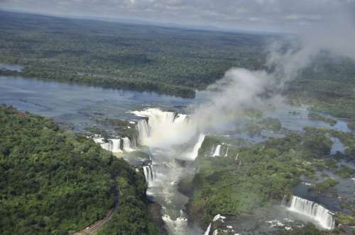 Brasil Waterfall Brazil Jungle Nature Landscape