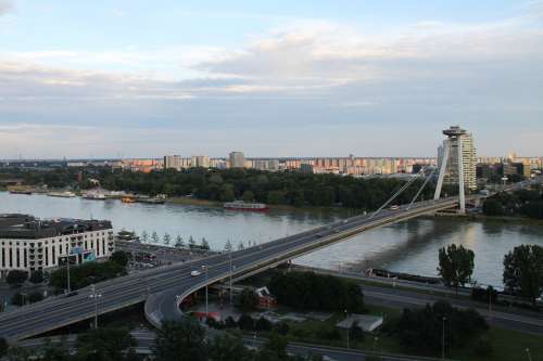 Bratislava Slovakia Danube Bridge