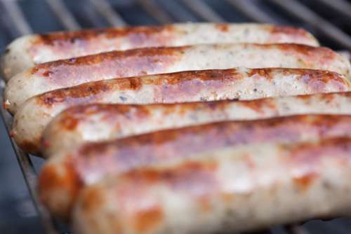 Bratwurst Sausage Sausages Barbecue Grill Heat