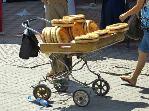 Bread Flat Bread Food Bread Stamp Uzbekistan Eat