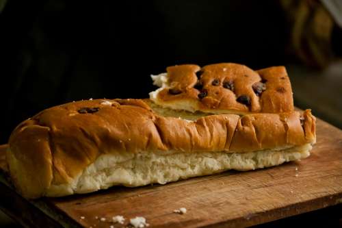 Bread Loaf Cut Bakery Food Brown