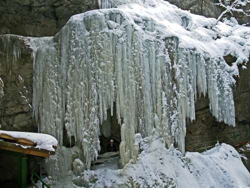 Breitachklamm Icicle Frozen Waterfall Oberstdorf