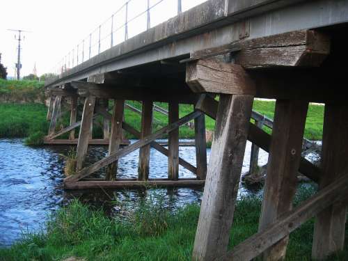 Bridge Wood Wooden Bridge Frame Scaffold Pillar