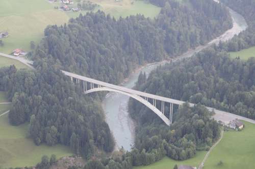 Bridge Bregenzerwald Lingenau Bungee Aerial View