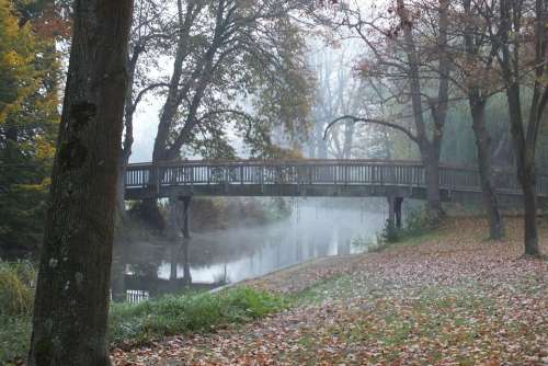 Bridge November Fog Morgenstimmung River