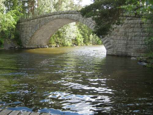 Bridge Water Stone Bridge Afternoon Flow Summer