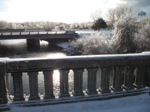 Bridge Winter River Outdoor
