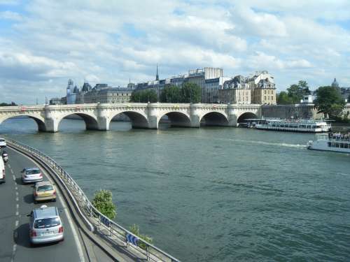 Bridge The River Seine Paris France River Ship