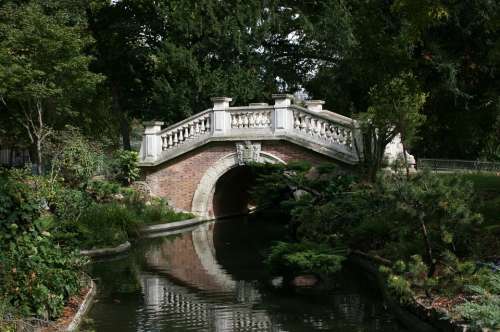 Bridge Water Mirror Parc Monceau Paris