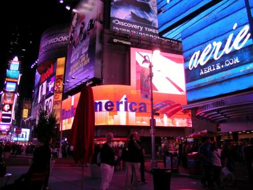 Broadway New York Time Square Manhattan Nigh