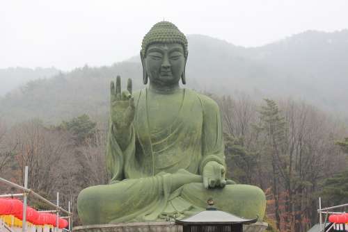 Bronze Amitabha Statue Cheonan Taejo Mountain