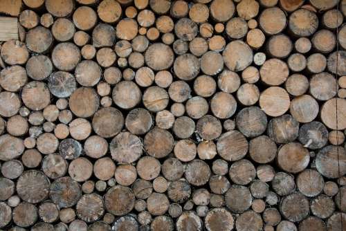 Brown Wood Spar Round District Stacked Nature