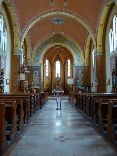 Budapest Hungary Church Padsor Altar Curved Fancy