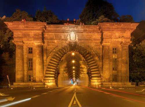 Budapest Hungary Road Highway Gate Tunnel