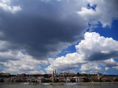 Budapest Panorama Clouds Above The Danube