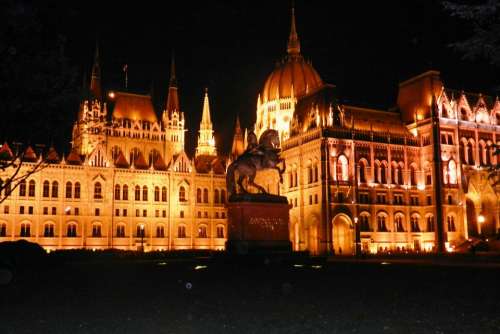 Budapest The Parliament Building Night Architecture