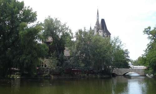 Budapest City Park Bridge Trees Water