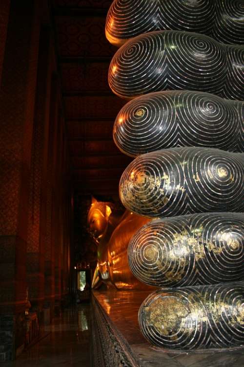 Buddha Feet Grand Palace Thailand Large Huge Gold