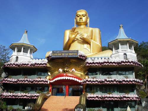 Buddha Gold Temple Sri Lanka Buddhism
