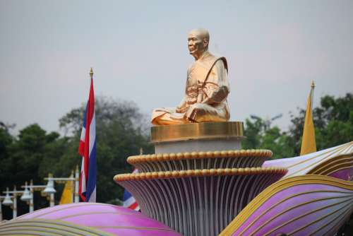 Buddha Gold Monk Statue Thailand Wat