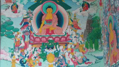 Buddhist Buddhism Temple Monastery Painting Wall